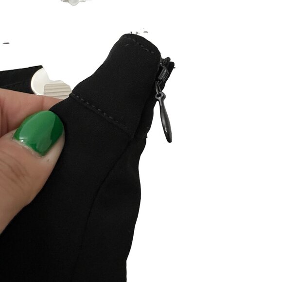 Lafayette 148 NY Black Bleeker Side Zip Wool Slim Straight Leg Dress Pants 10 - Picture 5 of 5